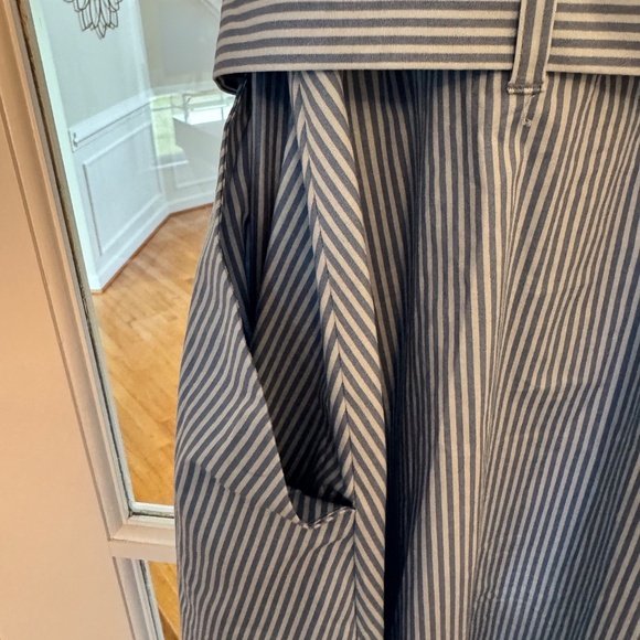 White House Black Market (WHBM) Seersucker Utility Midi Dress, BLUE/WHITE, SZ 4 - Picture 6 of 10